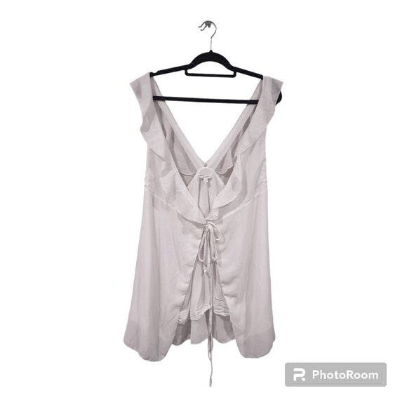 American Eagle Don't Ask Why White Ruffle Vest One Size Fits Most - Picture 1 of 6